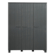 WOOOD kledingkast Dennis 3 deurs staalgrijs 202x158x55 cm
