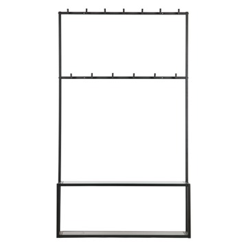 vrede zingen tegenkomen WOOOD kapstok Teun zwart metaal gecombineerd met zwart gelakte MDF legplank  kopen? | Karwei