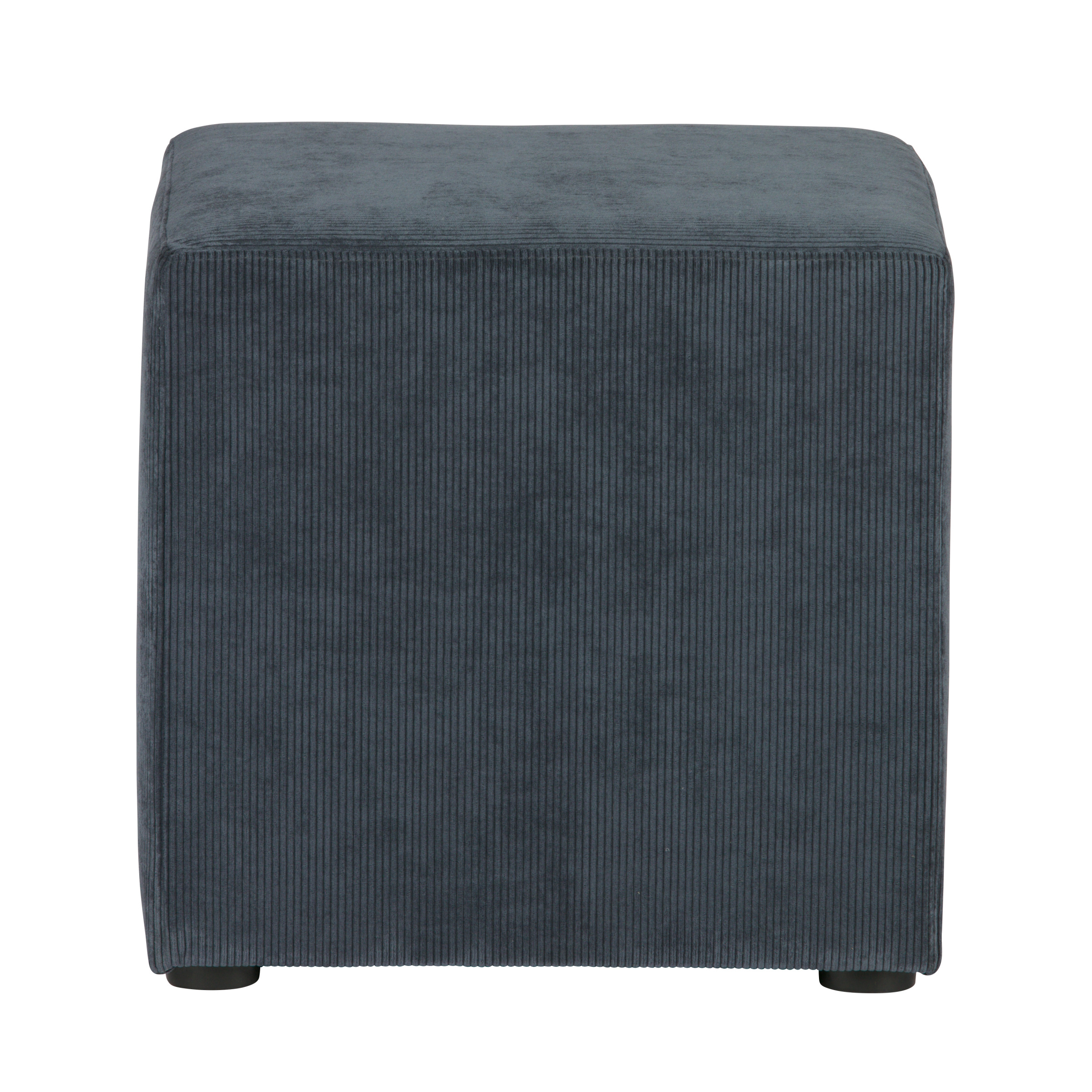 Woood Poef Halifax Staalblauw Ribcord woood kopen in de aanbieding