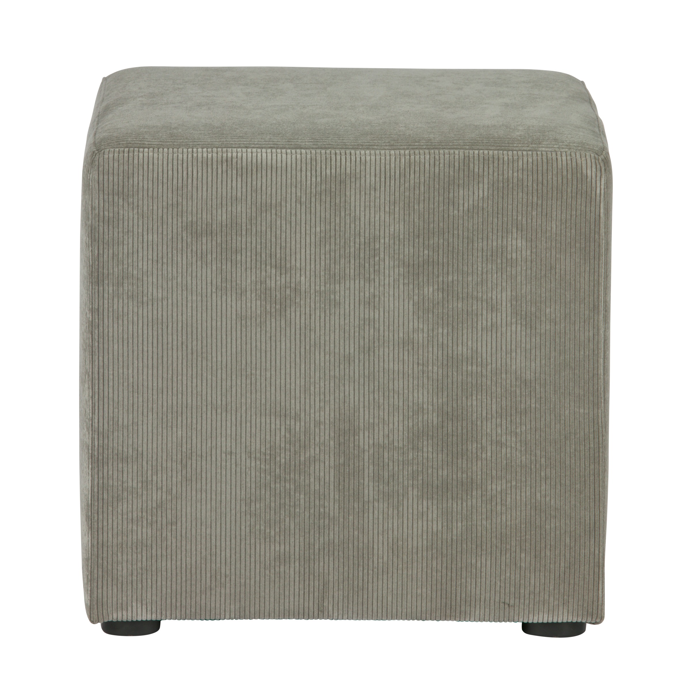 Woood Poef Halifax Vergrijsd Groen Ribcord woood kopen in de aanbieding