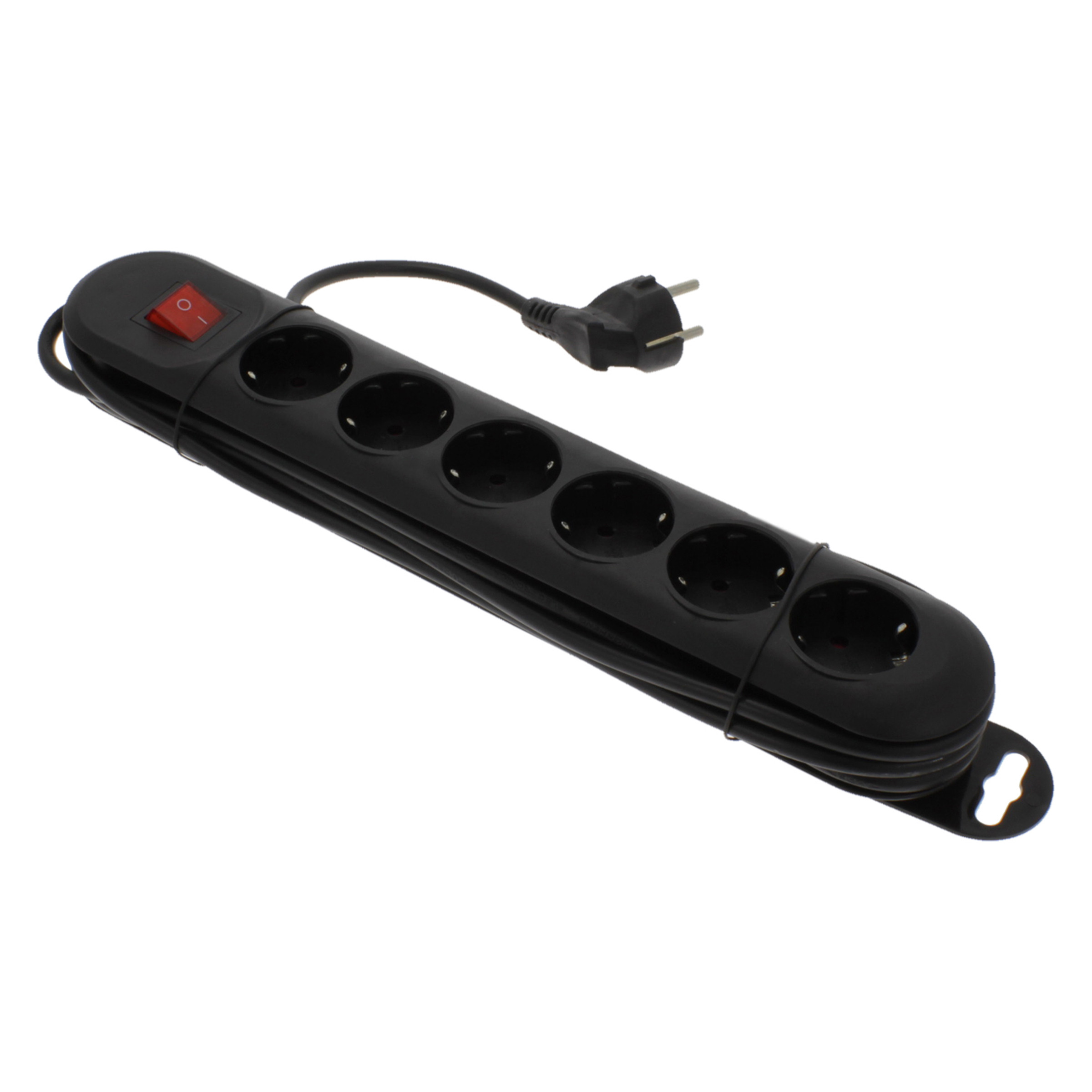 Handson Stekkerdoos 6 Voudig Randaarde Schakelaar 25 Meter 3X1Mm Zwart handson kopen in de aanbieding