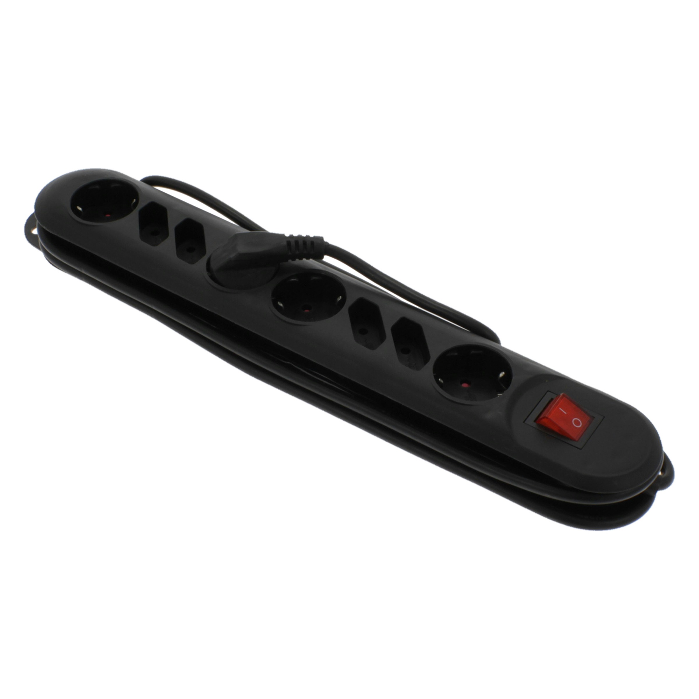 Handson Stekkerdoos 8 Voudig Randaarde Schakelaar 25 Meter 3X1Mm Zwart handson kopen in de aanbieding