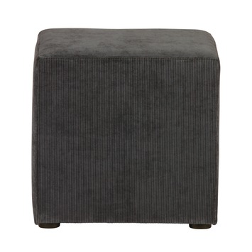 WOOOD poef Halifax antraciet ribcord