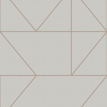 Vliesbehang geo grijs/rose goud (dessin 103004)