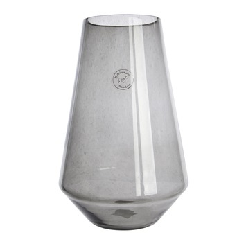 Windlicht glas mondgeblazen grijs Ø19x29cm