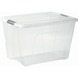 Iris opbergbox Click Topbox 60 liter transparant met grijze clips inclusief deksel