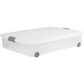 Iris Bedrollerbox click 50 liter transparant met grijze clips inclusief deksel