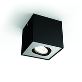 Philips opbouwspot Box zwart - Incl 1X LED 4,5W WarmGlow dimbaar