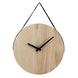 Wandklok Dex van hout met zwarte wijzers en band