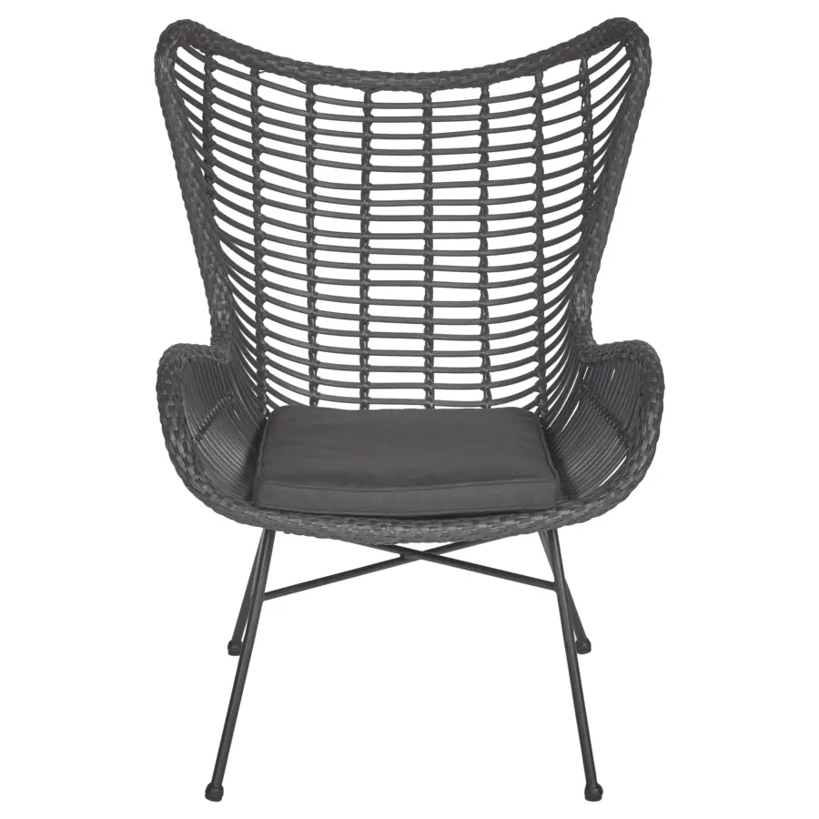 KARWEI loungestoel Bobbi zwart wicker
