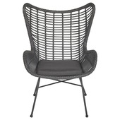 KARWEI loungestoel Bobbi zwart wicker