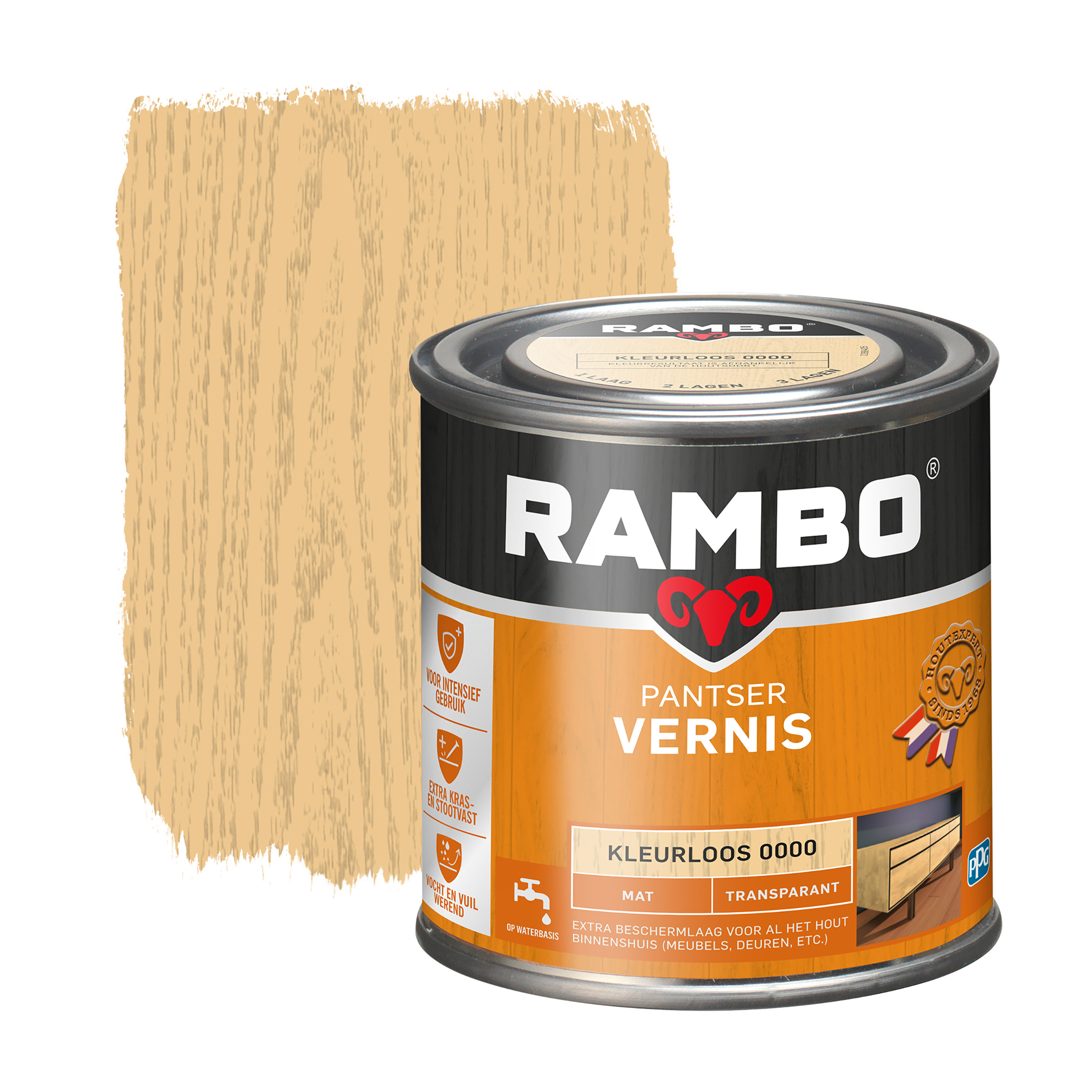 Rambo Pantser Vernis Mat Kleurloos 250 Ml rambo kopen in de aanbieding