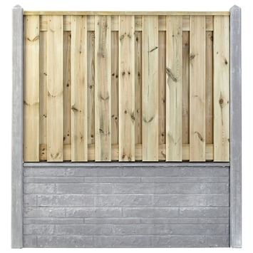 Houtbetonschutting compleet met gratis plaatsing, lengte t/m 4 meter