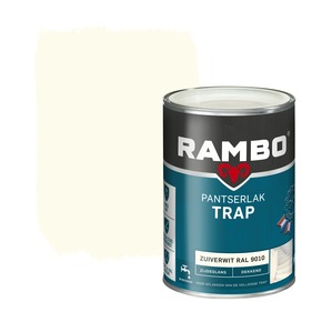Rambo Pantserlak trap zijdeglans dekkend zuiverwit 1,25 liter
