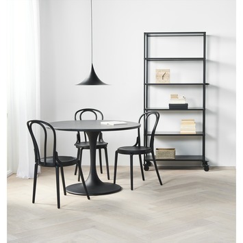 Woood trolley Teun zwart met wieltjes 194 cm