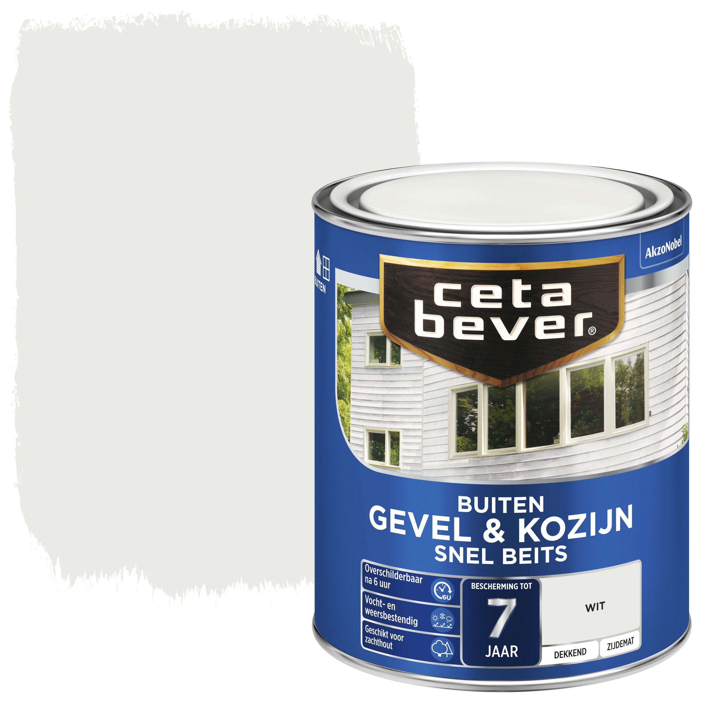 Cetabever Snel Beits Gevel Kozijn Dekkend Wit Zijdemat 750 Ml cetabever kopen in de aanbieding