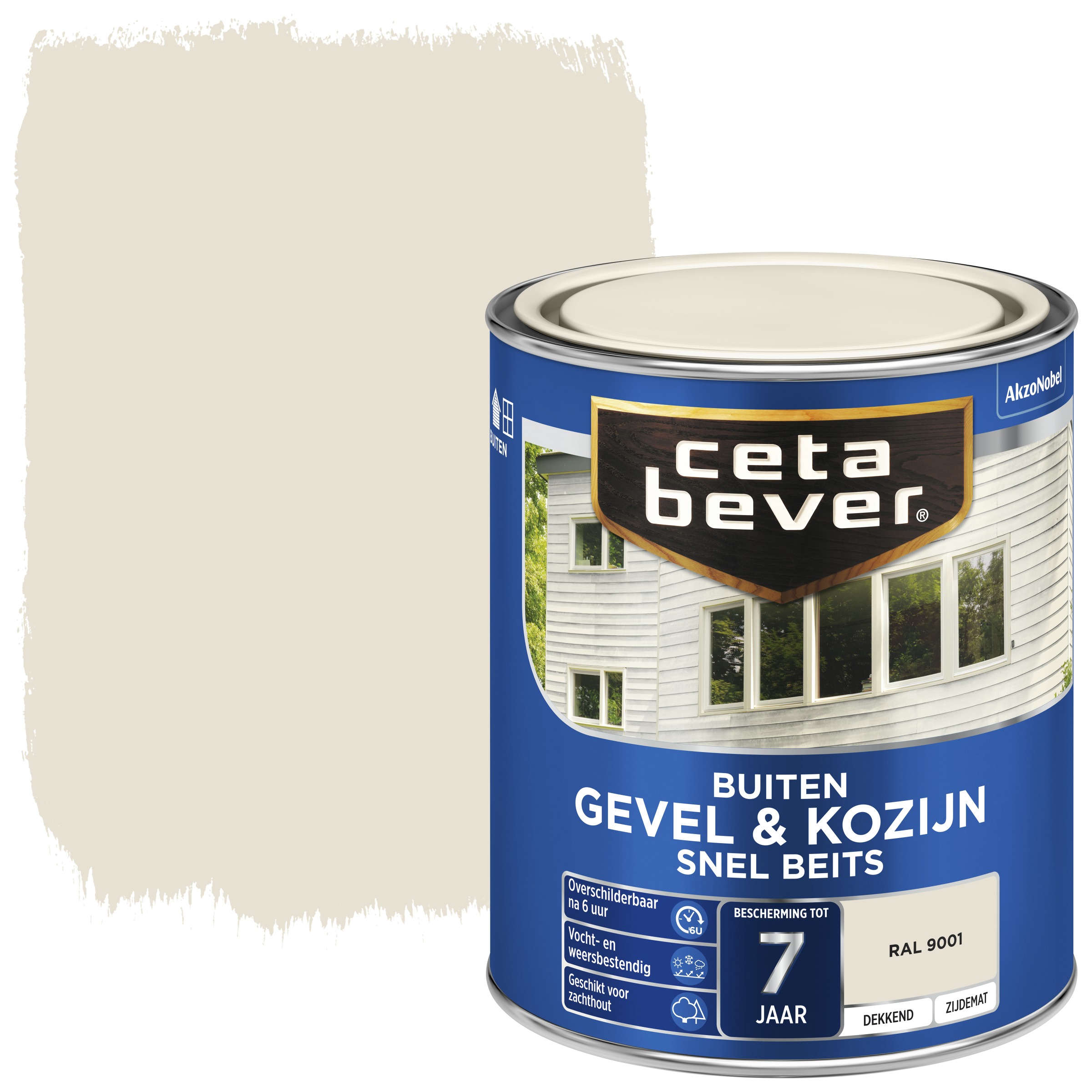 Cetabever Snel Beits Gevel Kozijn Dekkend Ral 9001 Creme Wit Zijdemat 750 Ml cetabever kopen in de aanbieding