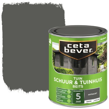 Cetabever tuinbeits schuur & tuinhuis dekkend antraciet zijdeglans ml buiten-tuinbeitsen | Karwei