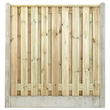 Houtbetonschutting compleet met gratis plaatsing, lengte 11,5 t/m 12 meter
