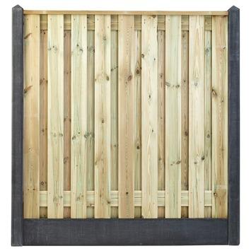 Houtbetonschutting compleet met gratis plaatsing, lengte 11,5 t/m 12 meter