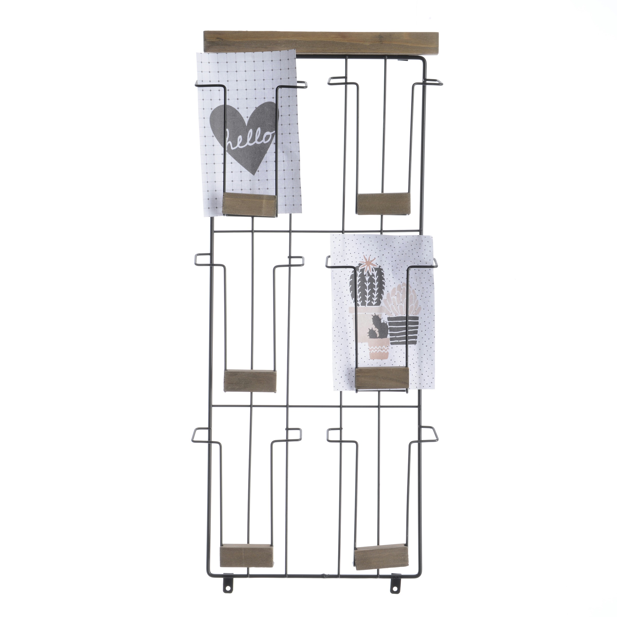 Kaartenhouder Ijzerdraad Met 6 Vurenhouten Knijpers 51X22X35 huismerk kopen in de aanbieding
