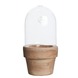 Cloche glas pot terracotta  mondgeblazen 28x14x14 cm