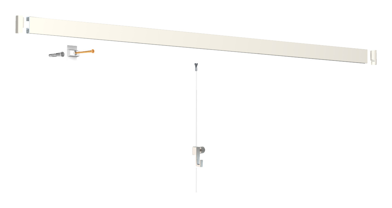 Arti Teq Artiteq Schilderij Ophangsysteem Clickrail Compleet Wit Primer 2 Meter arti teq kopen in de aanbieding