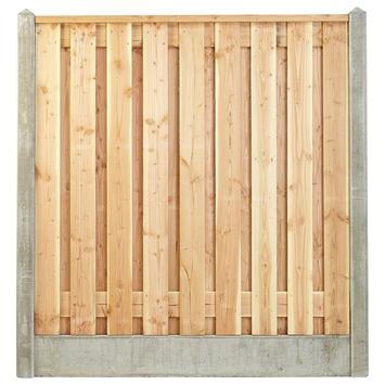 Houtbetonschutting compleet met gratis plaatsing, lengte 26 t/m 26,5 meter