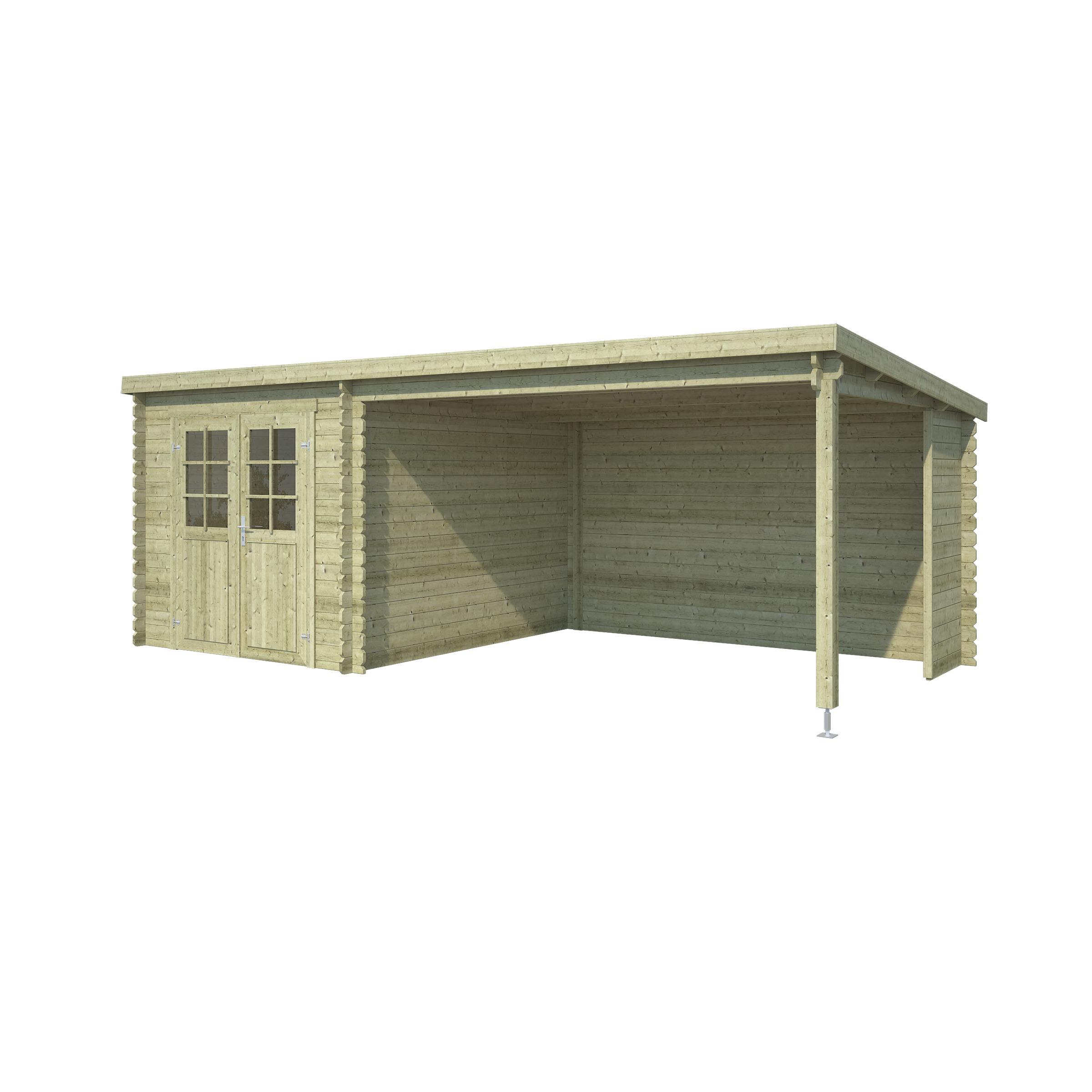 Tuinhuis Met Overkapping Lis Geimpregneerd Hout Groen 230X275 huismerk kopen in de aanbieding