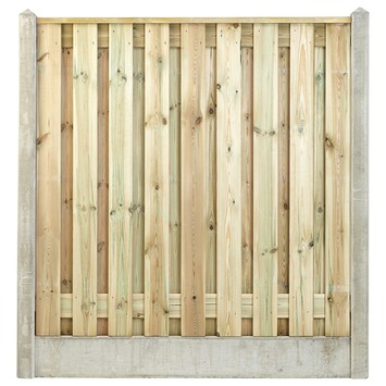Houtbetonschutting compleet met gratis plaatsing, lengte 29,5 t/m 30 meter