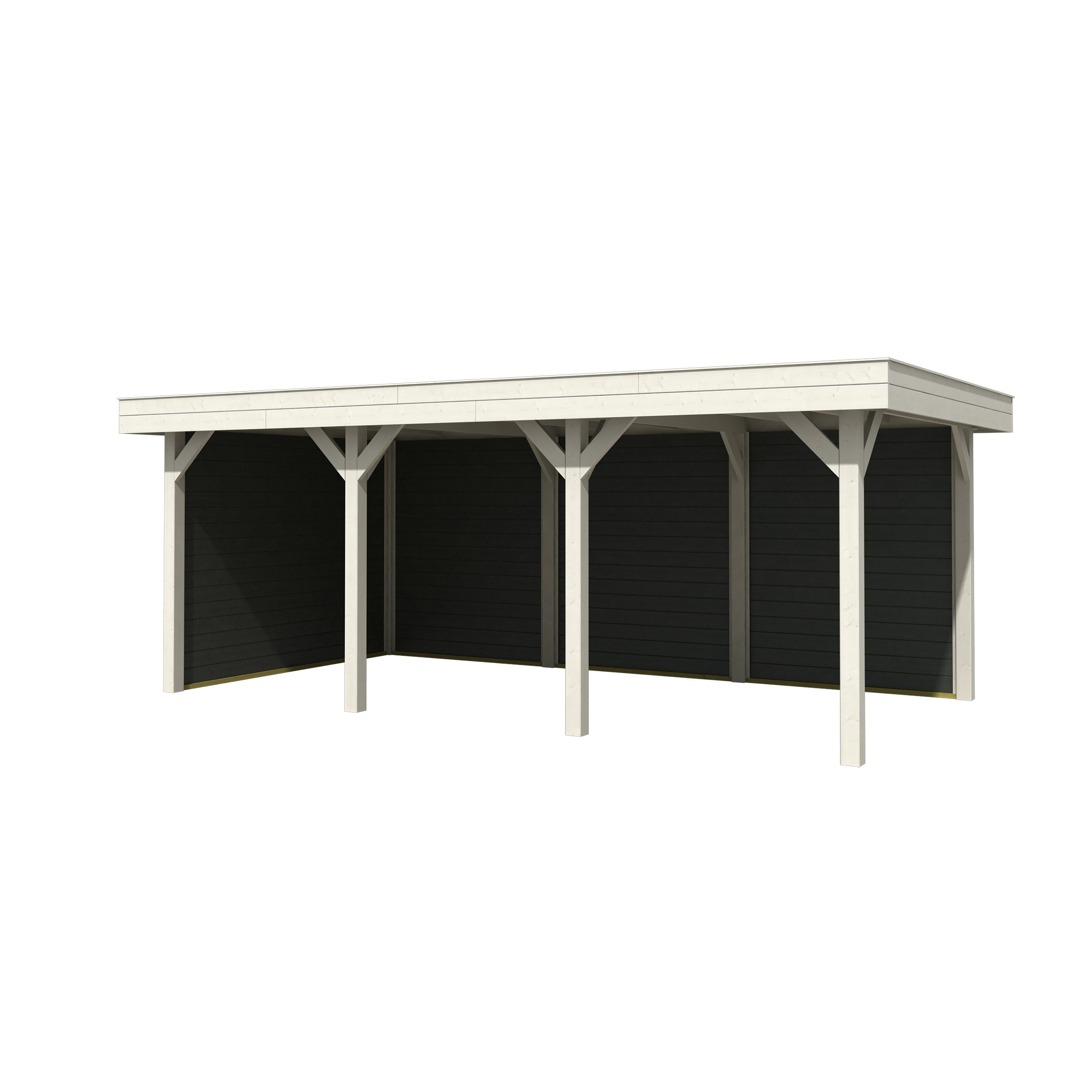 Overkapping Borneo Gecoat Hout Antraciet Met Achterwand En Zijwand 638X354 huismerk kopen in de aanbieding