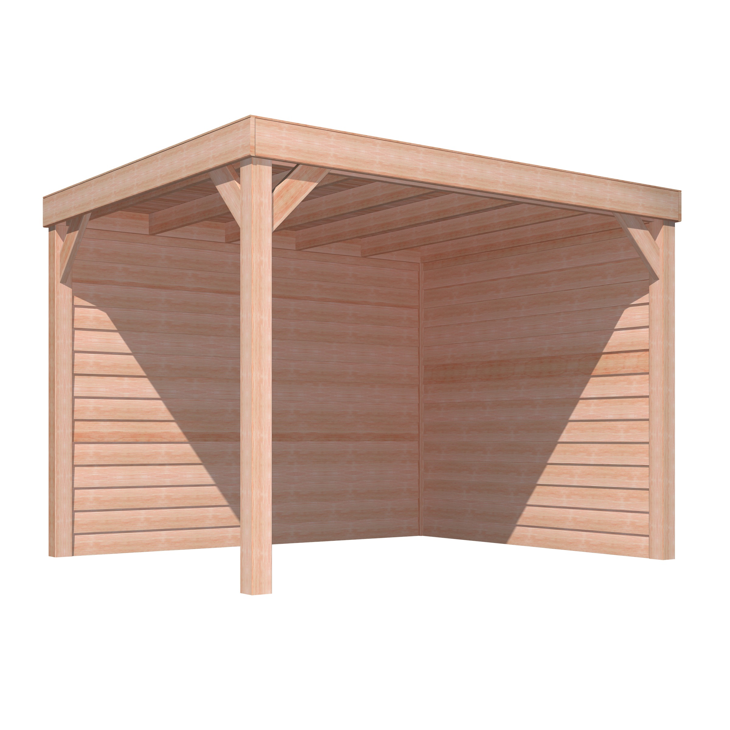 Overkapping Douglas Hout Blank Met Achterwand En Zijwand 270X330 huismerk kopen in de aanbieding