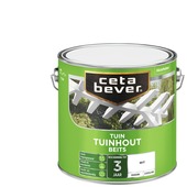 CetaBever Tuinhoutbeits zijdeglans dekkend wit 2,5 liter
