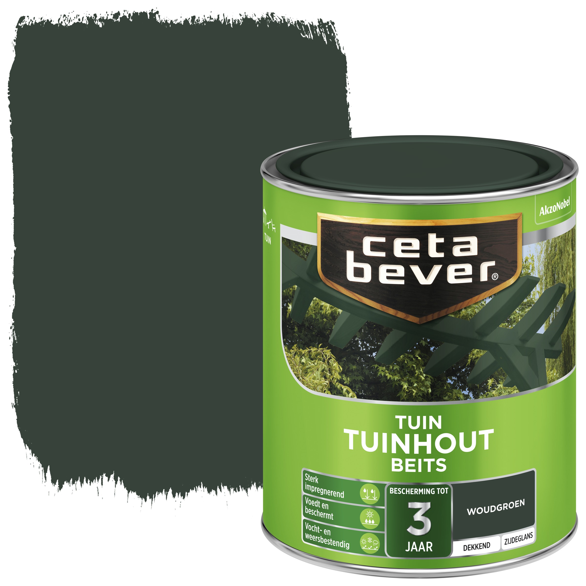 Cetabever Tuinhoutbeits Dekkend Woudgroen Zijdeglans 750 Ml cetabever kopen in de aanbieding