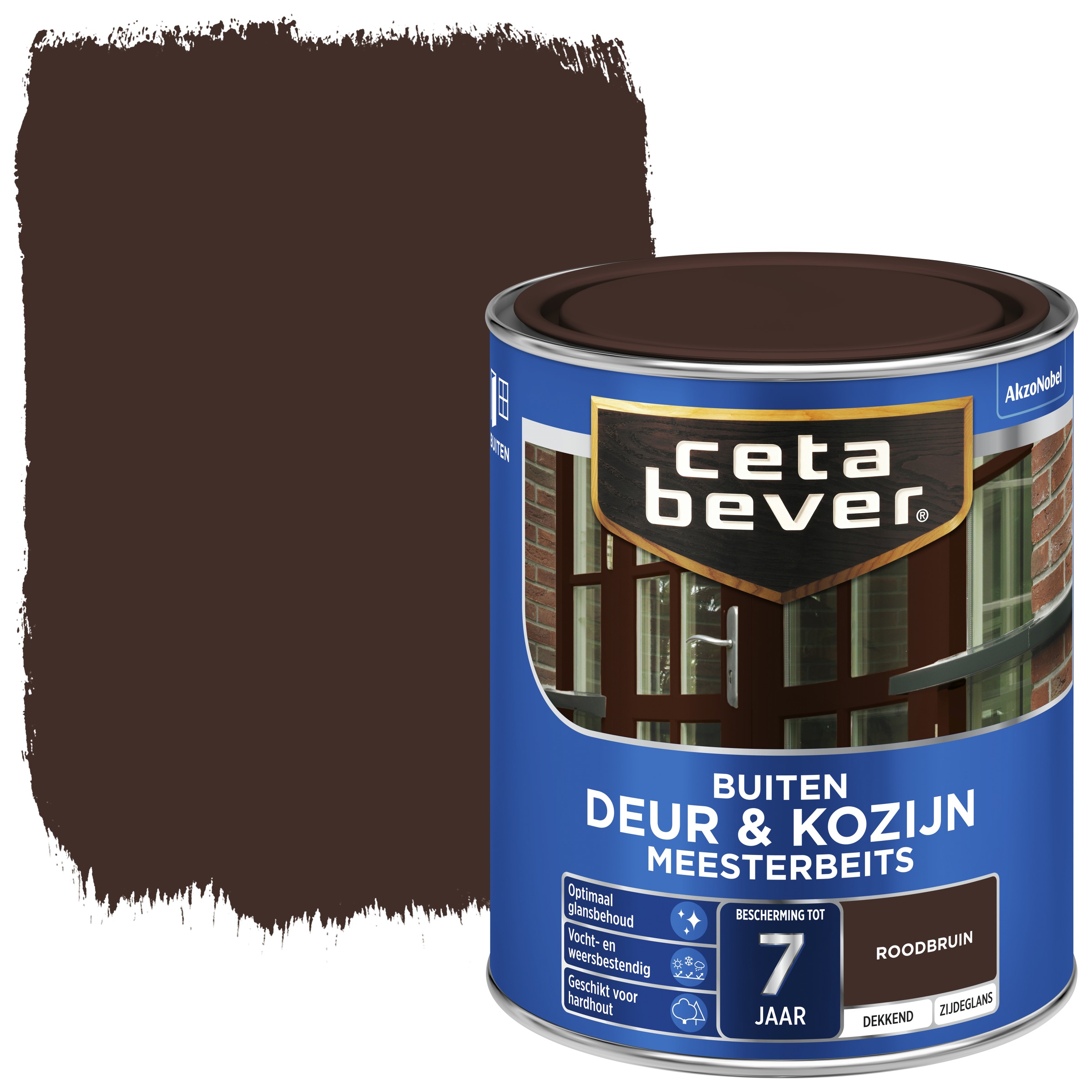Cetabever Meesterbeits Deur Kozijn Dekkend Roodbruin Zijdeglans 750 Ml cetabever kopen in de aanbieding