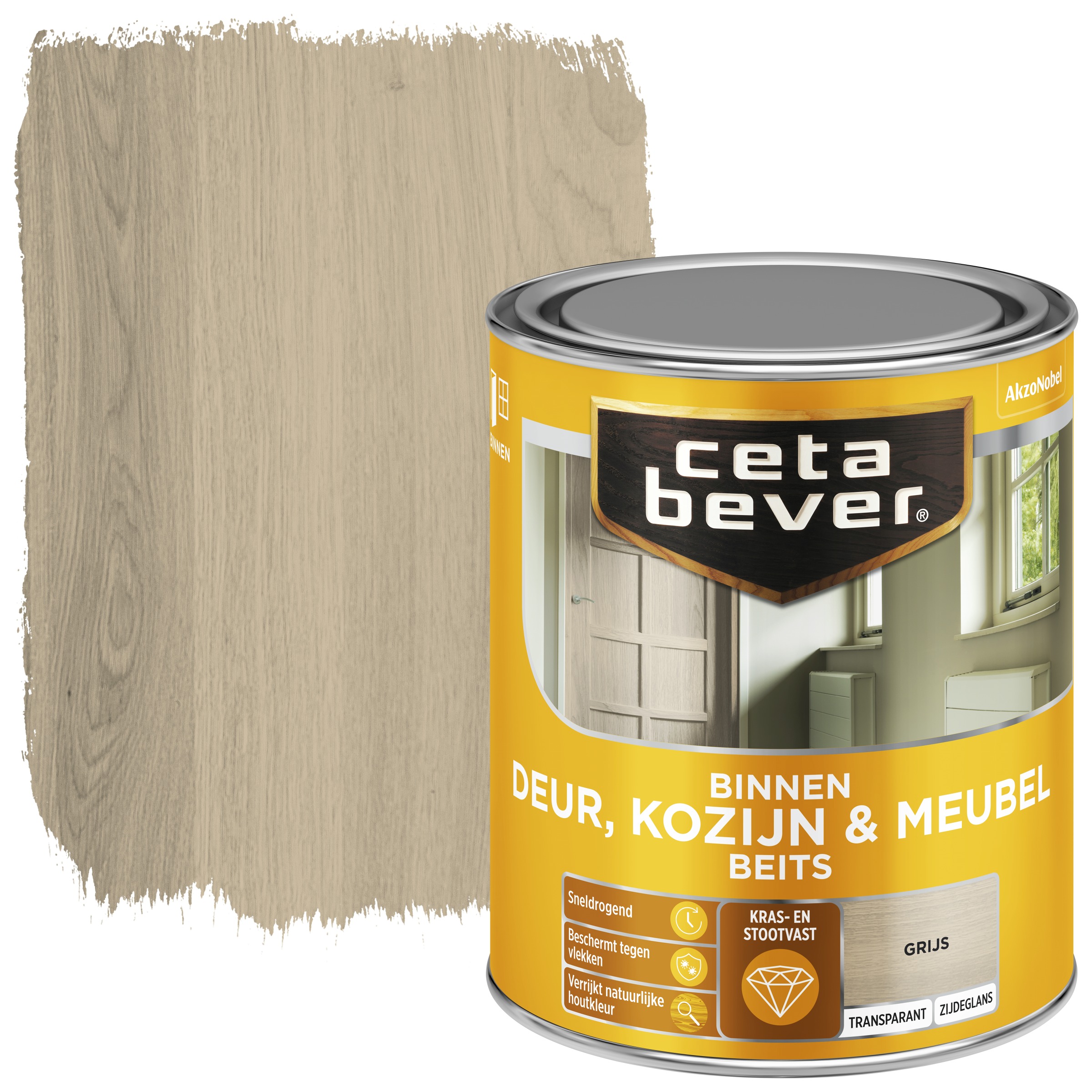 Cetabever Binnenbeits Deur Kozijn En Meubel Transparant Grijs Zijdeglans 750 Ml cetabever kopen in de aanbieding