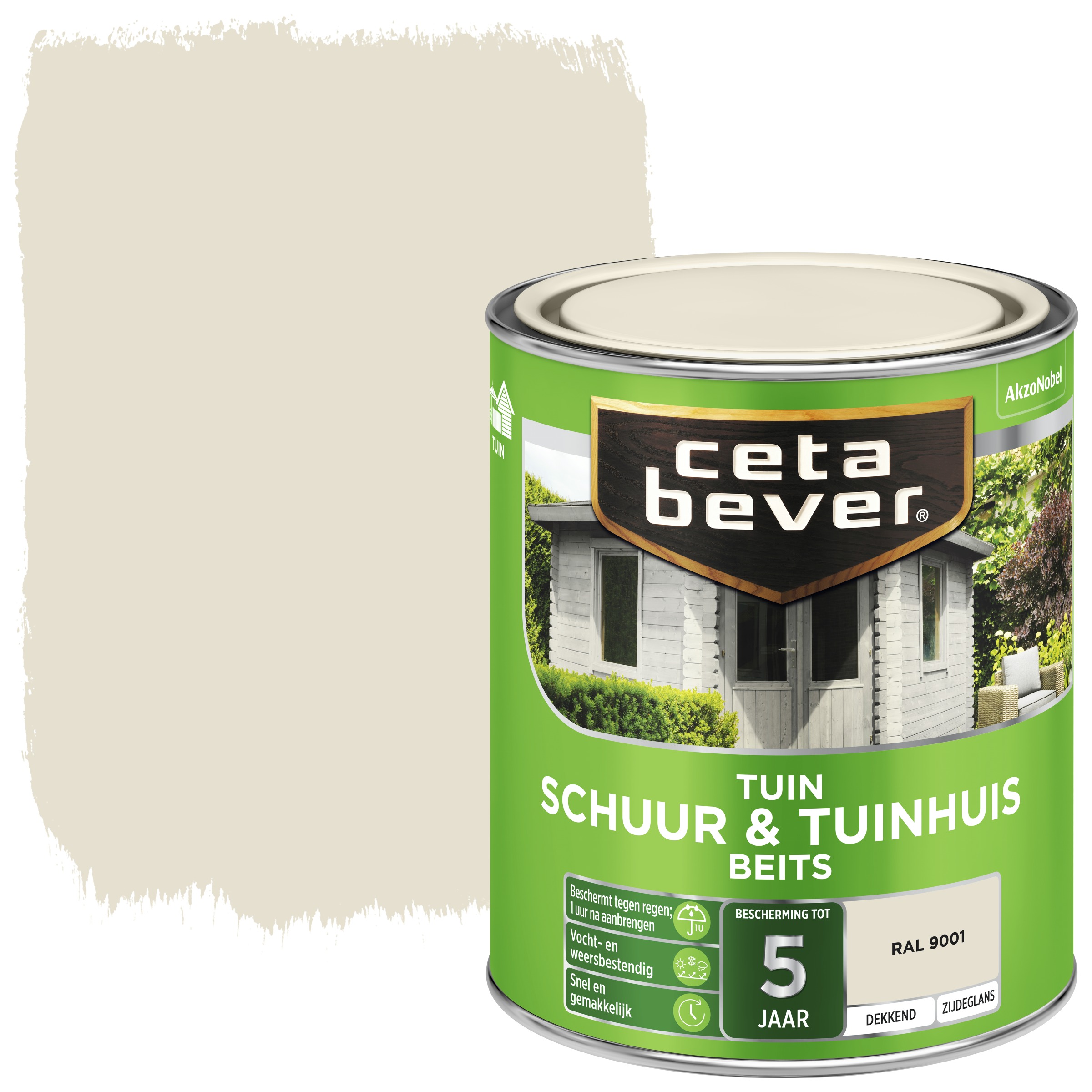 Cetabever Schuur Tuinhuis Beits Dekkend Ral 9001 Creme Wit 750 Ml cetabever kopen in de aanbieding