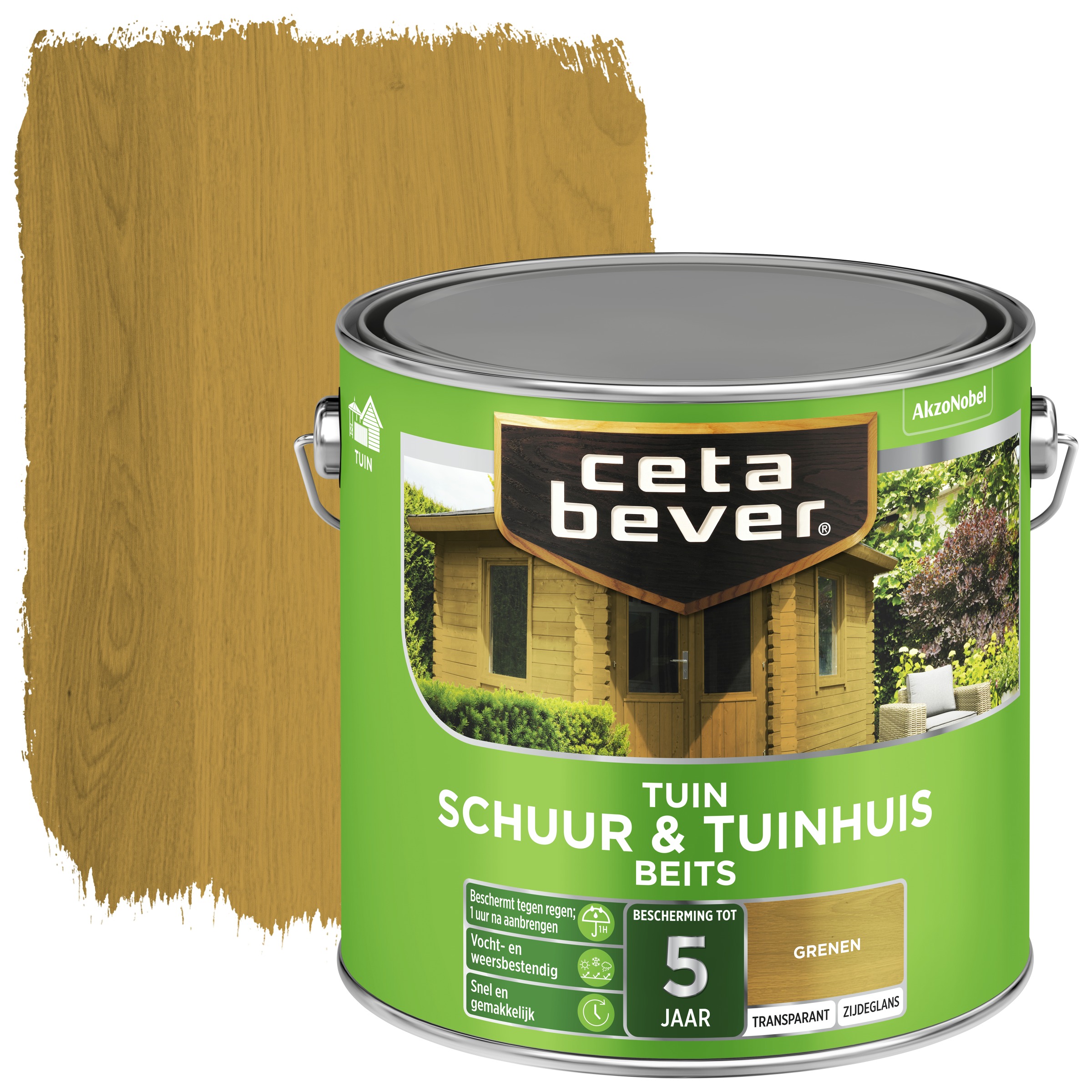 Cetabever Tuinbeits Schuur Tuinhuis Transparant Grenen Zijdeglans 25L cetabever kopen in de aanbieding