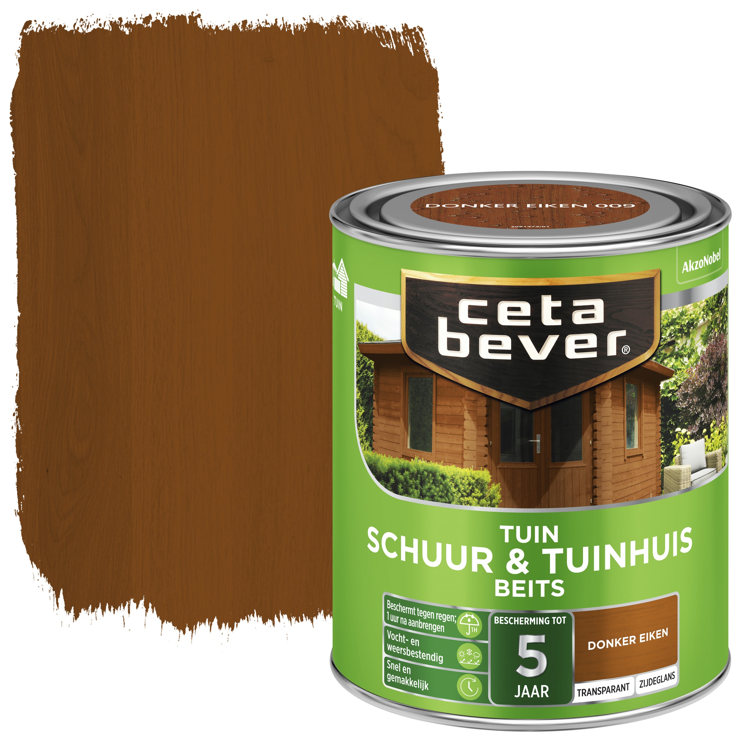 Cetabever Tuinbeits Schuur Tuinhuis Transparant Donker Eiken Zijdeglans 750 Ml cetabever kopen in de aanbieding