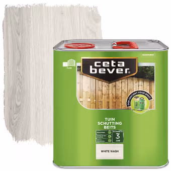 CetaBever Schuttingbeits transparant white wash 2,5 liter