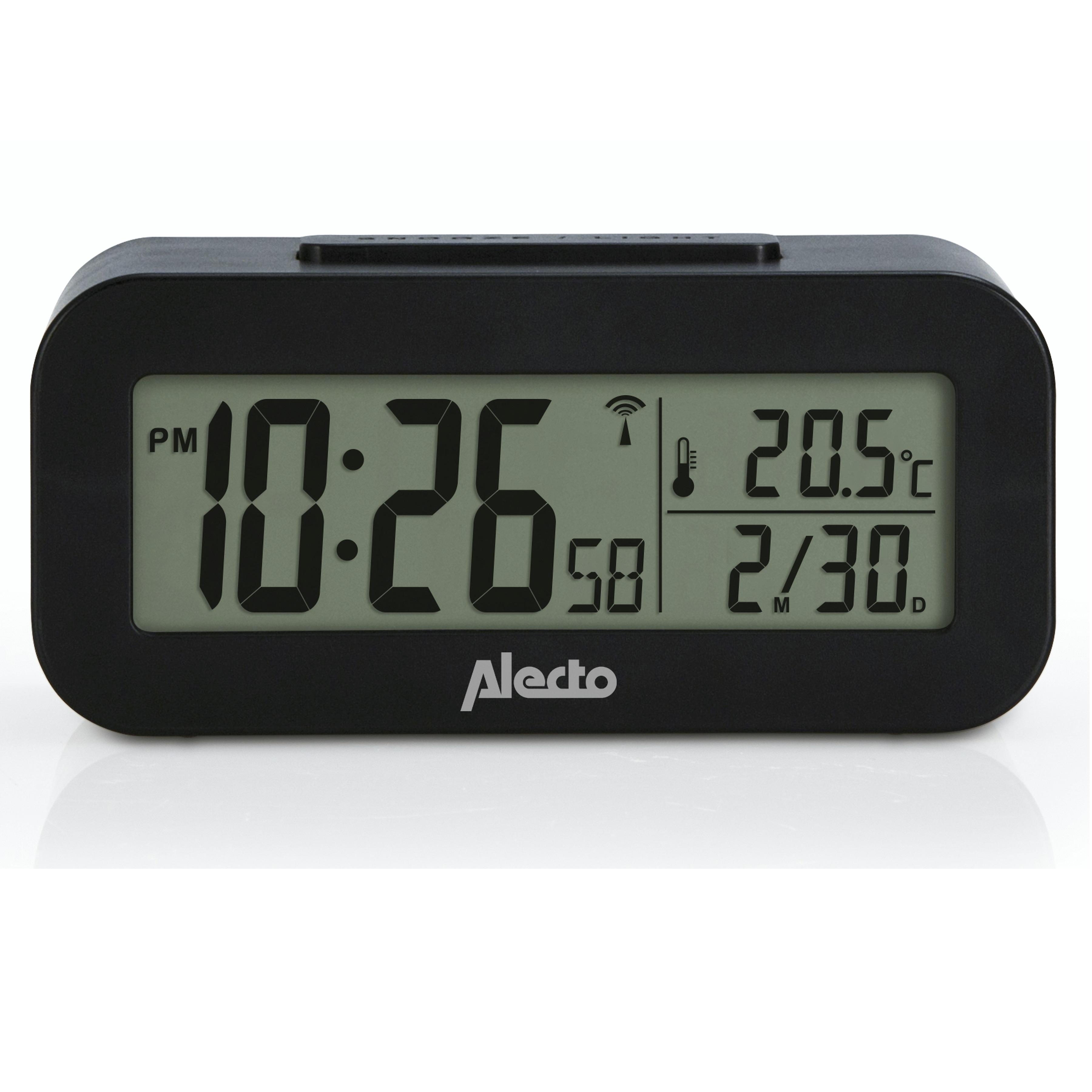 Alecto Wekker Met Thermometer Zwart alecto kopen in de aanbieding