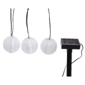 Feestverlichting 10 solar lampionnen LED 4,5 m wit