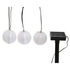 Feestverlichting 10 solar lampionnen LED 4,5 m wit