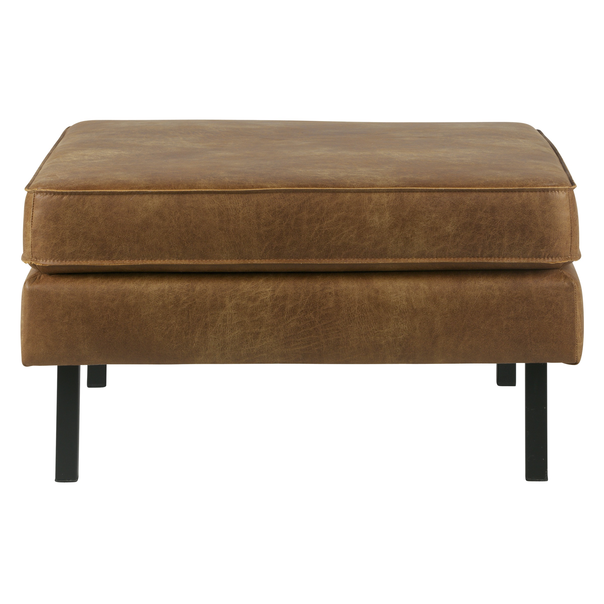 Woood Hocker Indy Ecoleer Cognac 80X80Cm woood kopen in de aanbieding