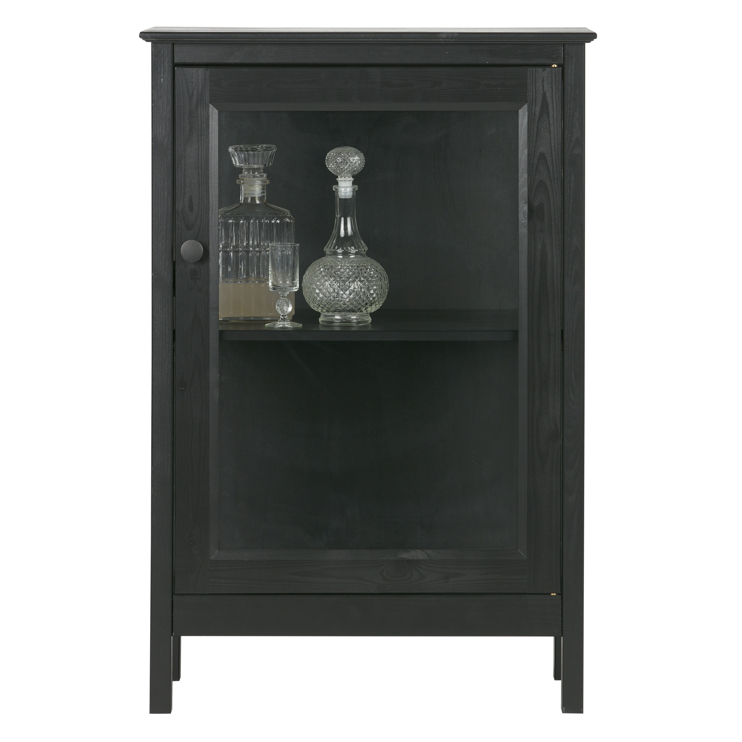 Karwei Vitrinekastje Pablo Hout Met Glas Zwart 895X60X365Cm karwei kopen in de aanbieding