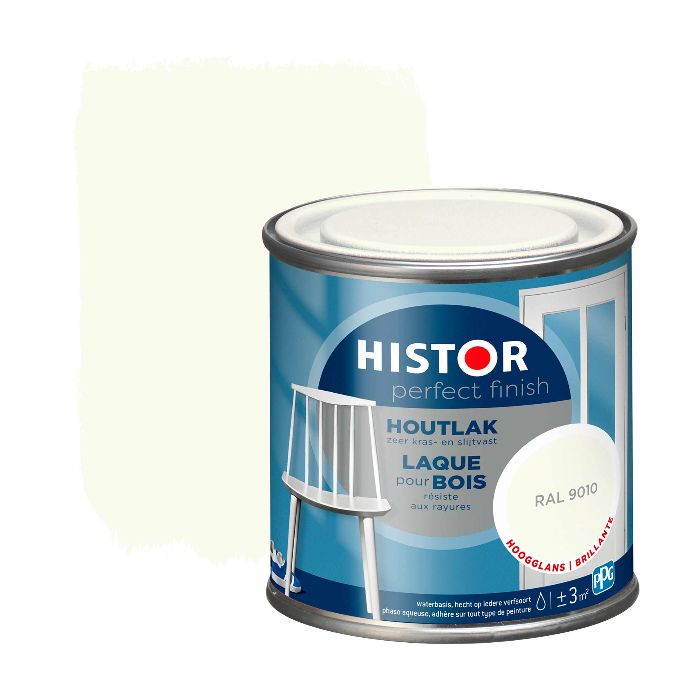 Histor Perfect Finish Houtlak Hoogglans Ral 9010 250 Ml histor kopen in de aanbieding