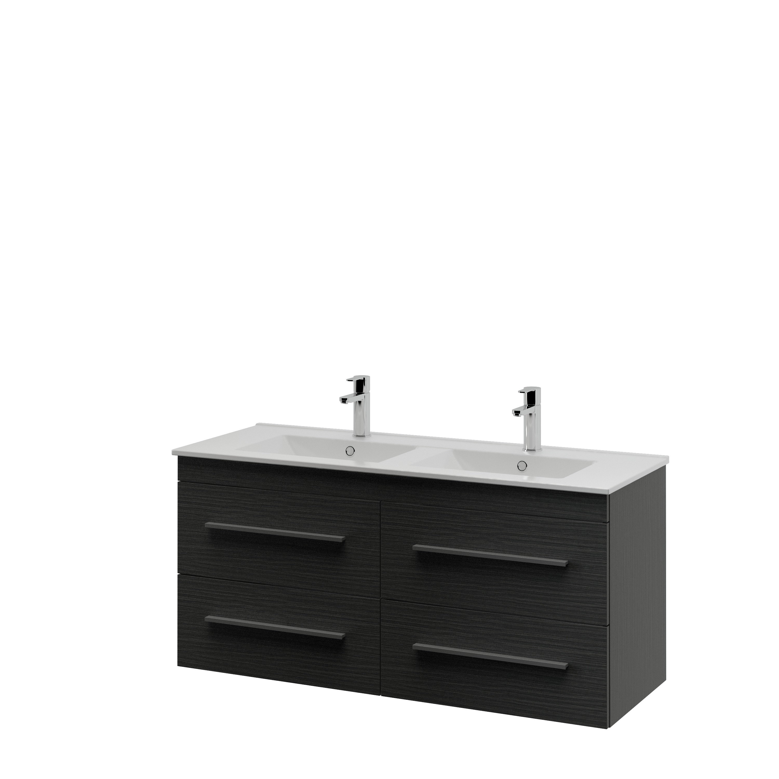 Bruynzeel Optima Badkamermeubel Set 120Cm Hacienda Zwart Met Profielgreep bruynzeel kopen in de aanbieding