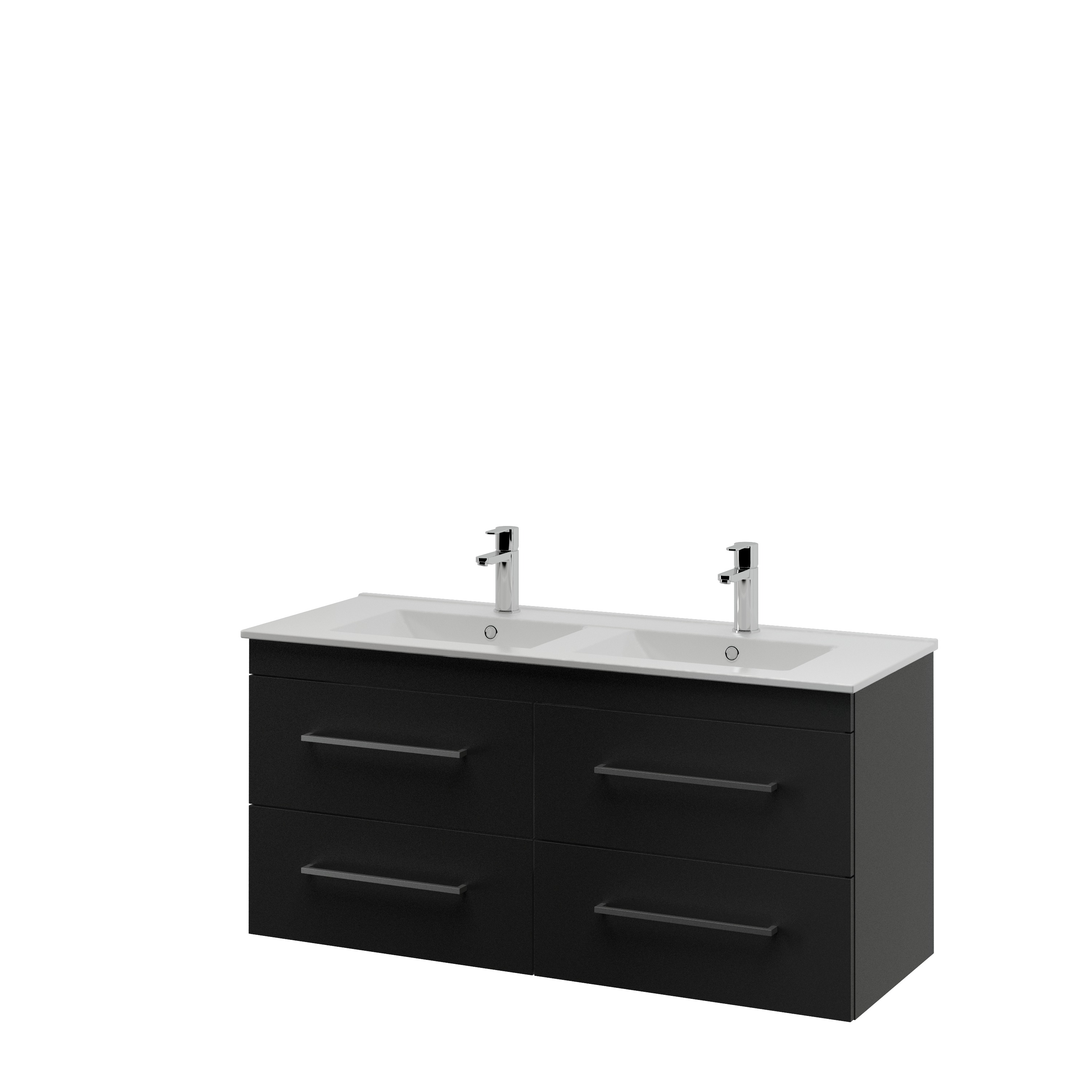 Bruynzeel Optima Badkamermeubel Set 120Cm Zwart Met Profielgreep bruynzeel kopen in de aanbieding