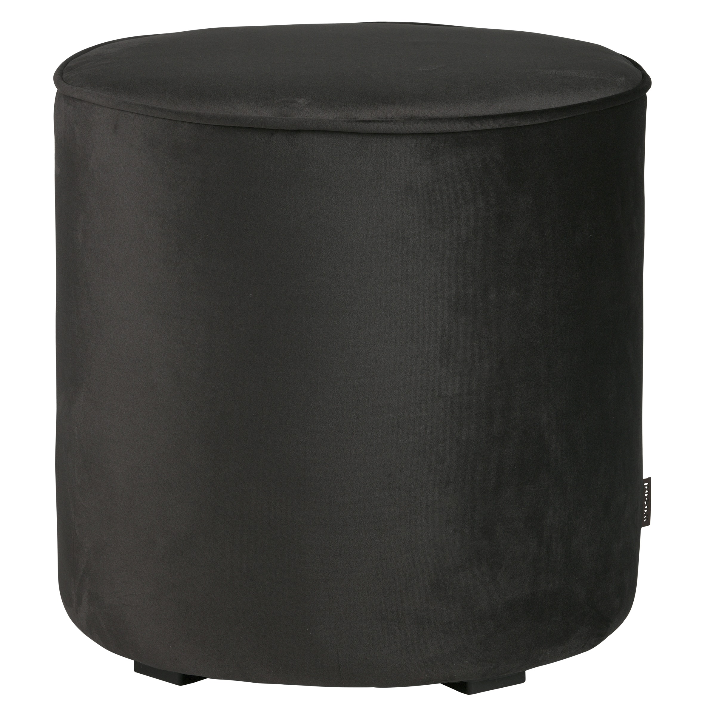 Woood Poef Sara Antraciet Fluweel Hoog Hxo 46X46 woood kopen in de aanbieding