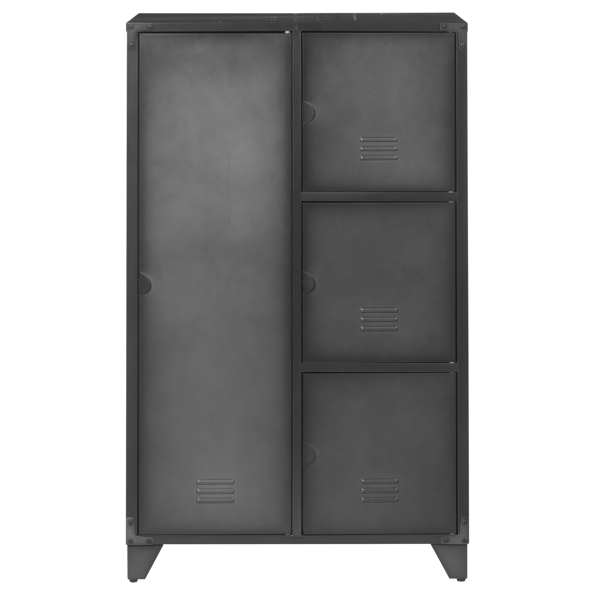 Karwei Lockerkast Jax Laag Metaal Vergrijsd Zwart 122X75X45 karwei kopen in de aanbieding